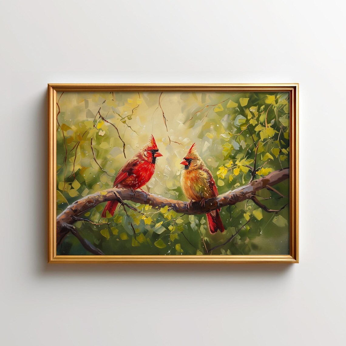 Red Cardinal Painting, Northern Wildlife Art Print