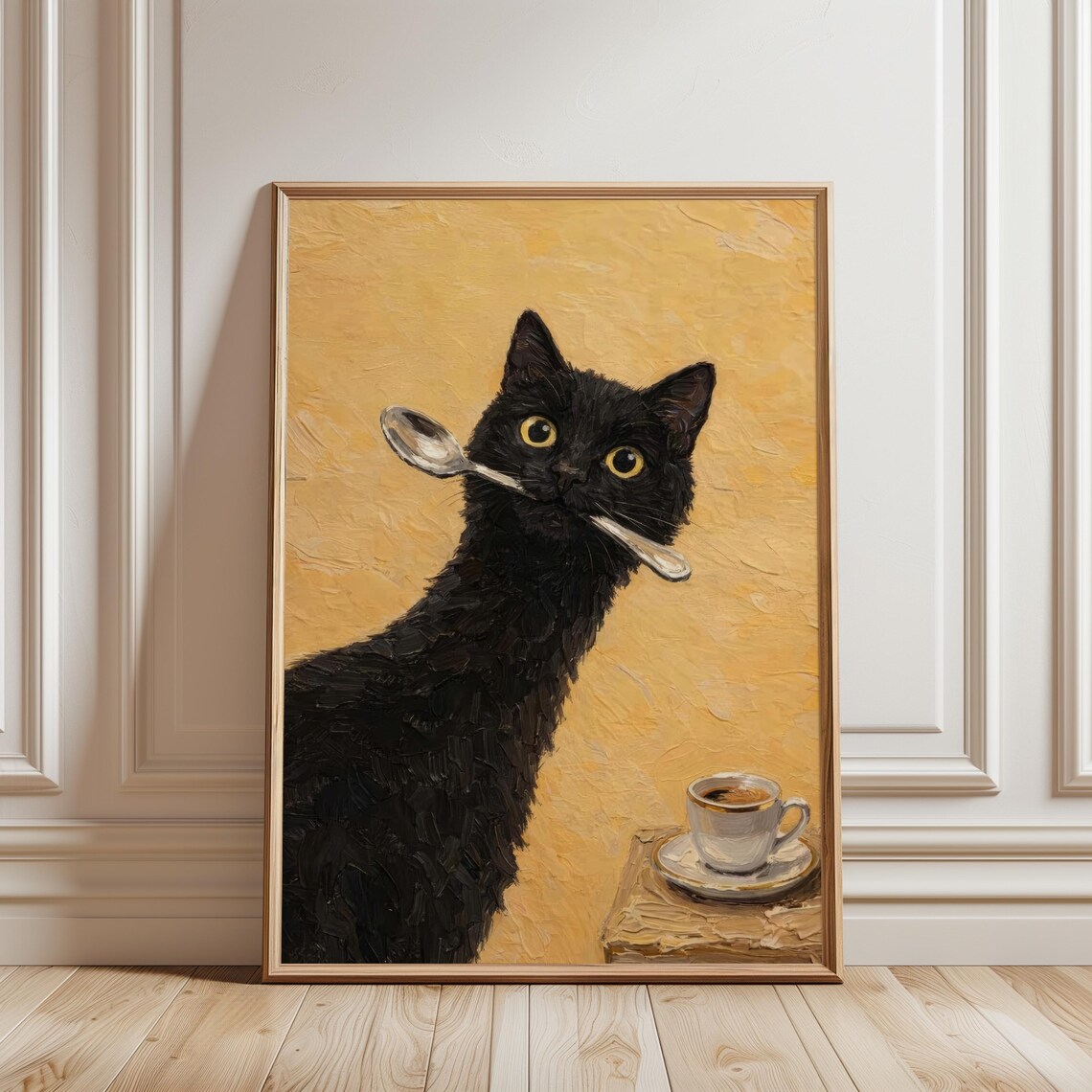 Black Cat Coffee Vintage Espresso Kitchen Poster
