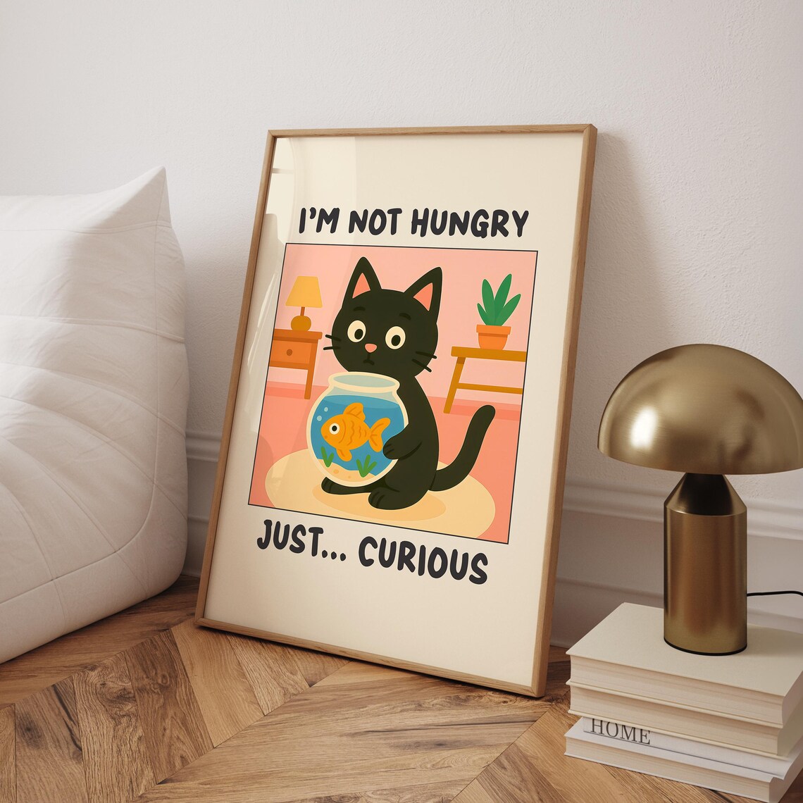 I'm Not Hungry Black Cat Aquarium Playful Cat Lover Gift Poster