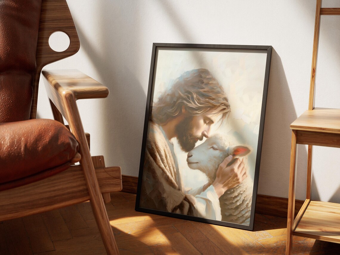 Forever Loved Jesus Saves Lamb Art Print - Image 2