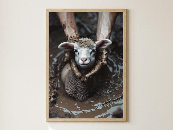 Found And Forgiven Jesus Saves Lamb Jesus Leaves The 99 Print Christian Artwork Catholic Art Lds Painting Bible Verse Wall Art