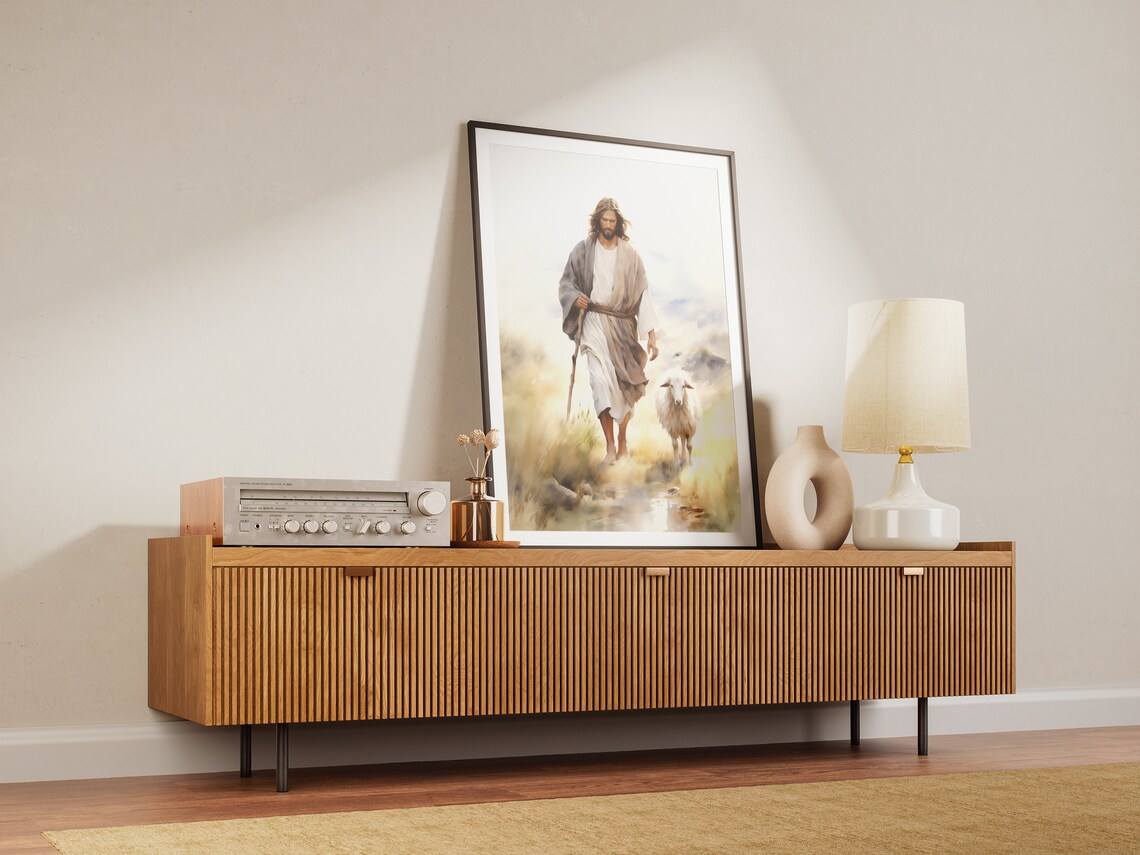 Jesus Christ The Good Shepherd Art Print - Image 2