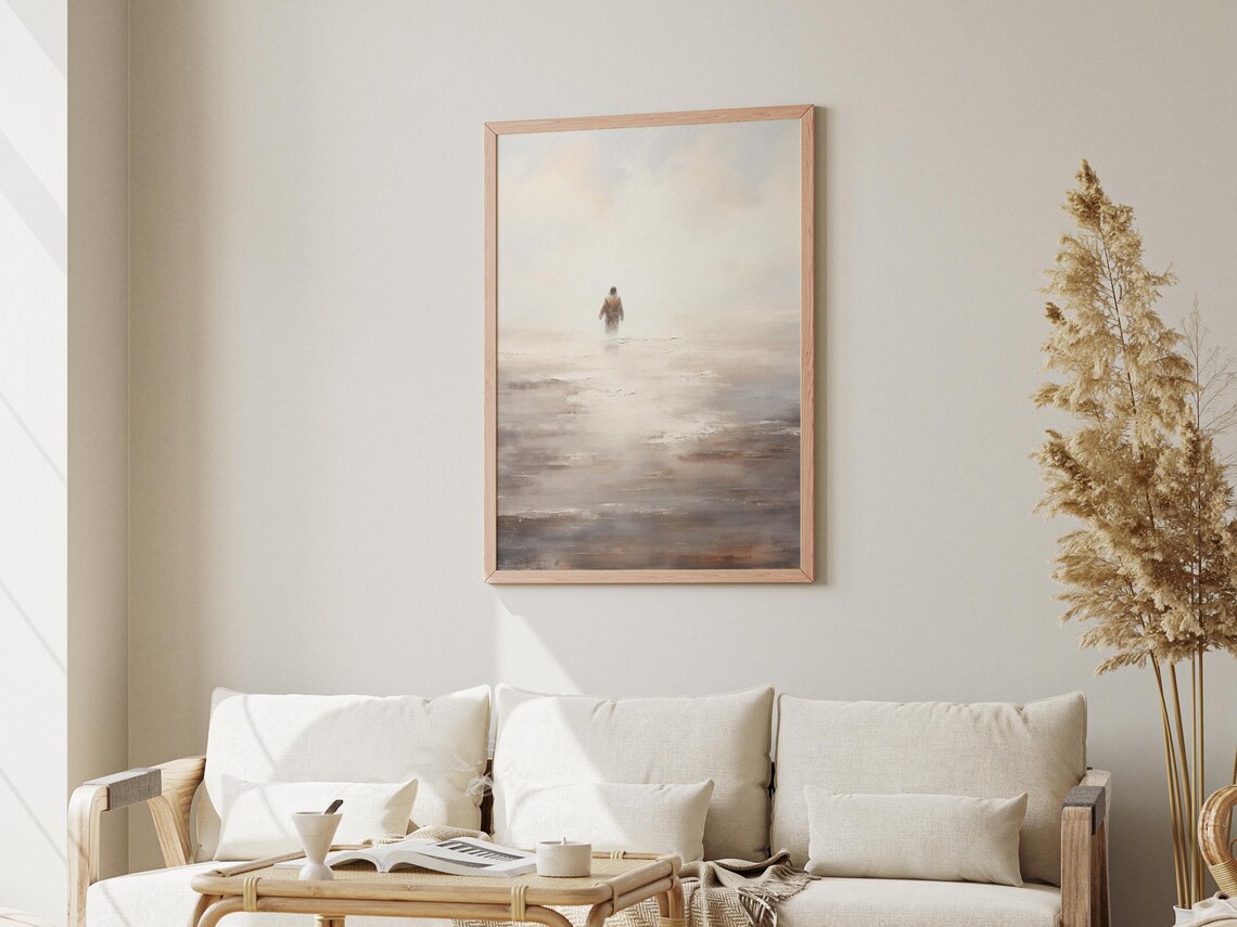 Jesus Walking On Water Painting Jesus Christ Print Bible Art Modern Christian Wall Art Jesus Wall Art Jesus Walking On Sea Jesus Gifts - Image 3