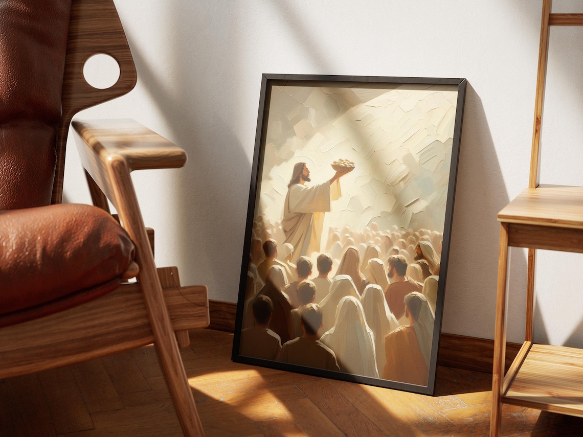 Jesus Feeds the 5,000, Christian Faith Art Print - Image 2