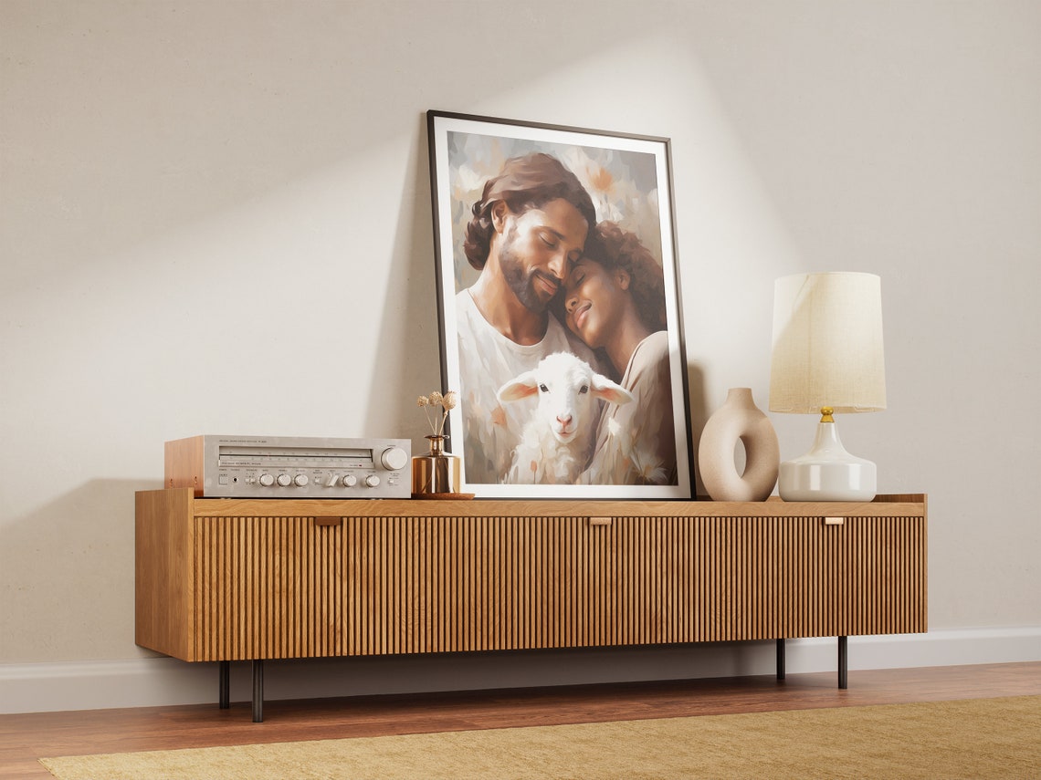 Jesus And Woman Jesus Painting Christian Art Lds Painting Christian Gift Baptism Decor Jesus Heals A Woman Safe In His Arms Church - Image 3