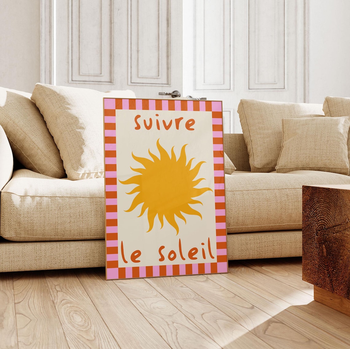 Suivre Le Soleil French Sun Art Print, Boho Decor
