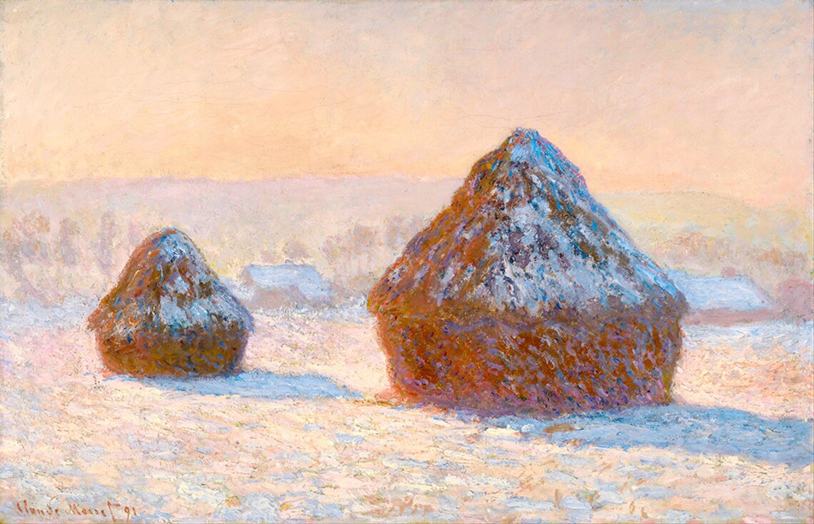 Claude Monet Wheatstacks Snow Effect Morning Fine Art Glice 1891 Sku 0138 - Image 2