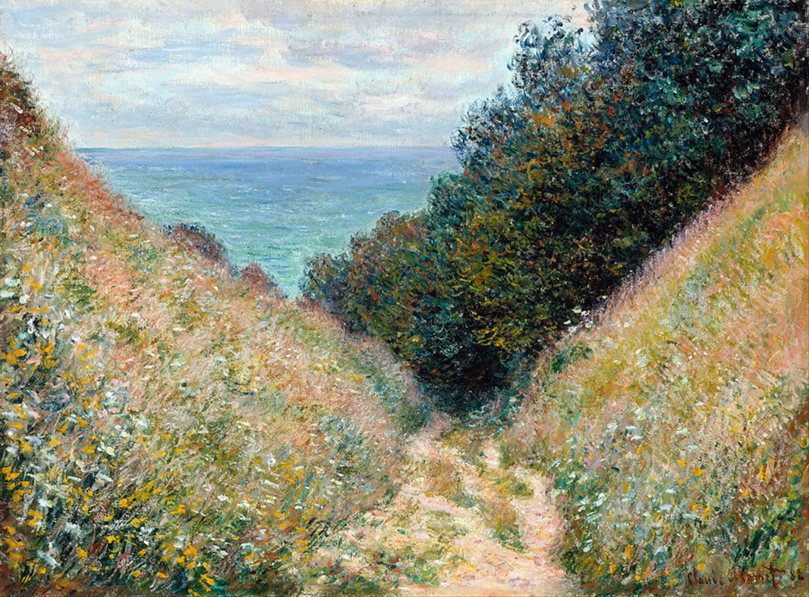 Claude Monet Road At La Cavee Pourville 1882 Path To The Sea Poster