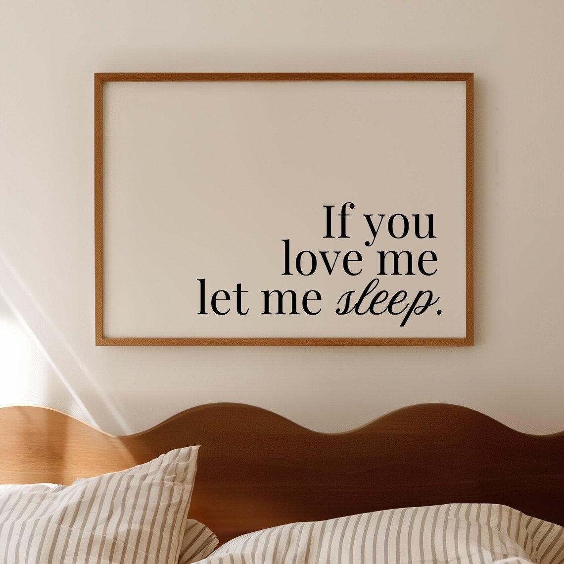 If You Love Me Let Me Sleep Funny Minimalist Bedroom Quote Poster