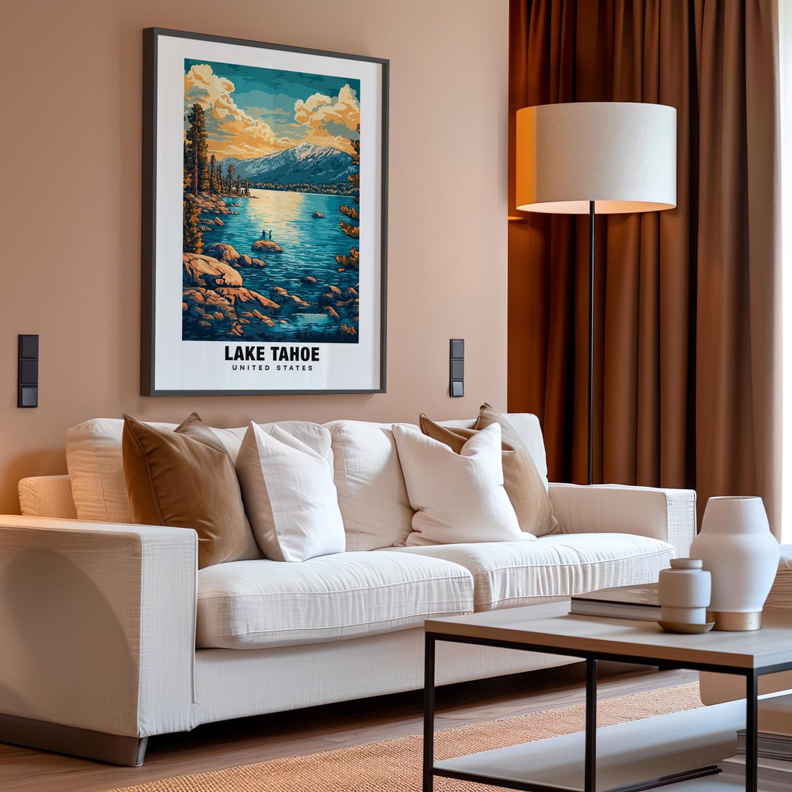 Lake Tahoe Print Usa Poster Lake Tahoe Views Lake Tahoe Mountains Lake Tahoe Shore Usa Charm Lake Tahoe Beauty Lake Tahoe Heritage - Image 4