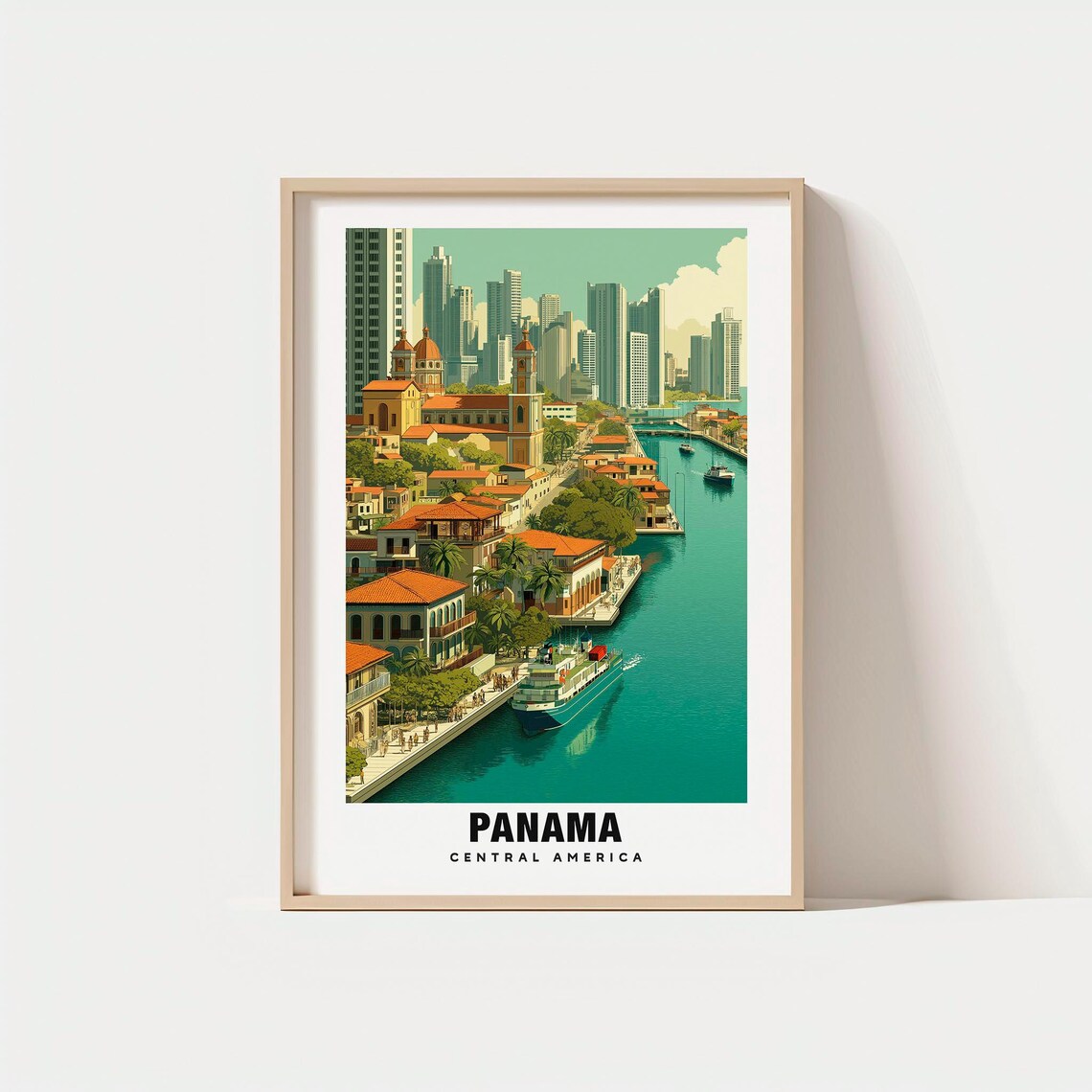 Panama City Travel Print Florida Gift Poster Wedding Birthday Present