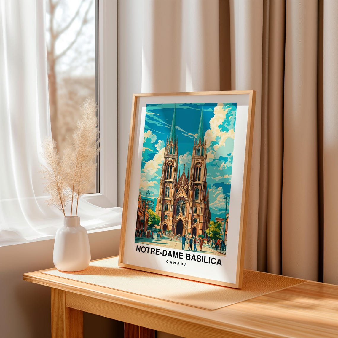 Notre Dame Basilica Travel Print Canada Canada Landmark Landmark Poster Birthday Present Wedding Gift - Image 3