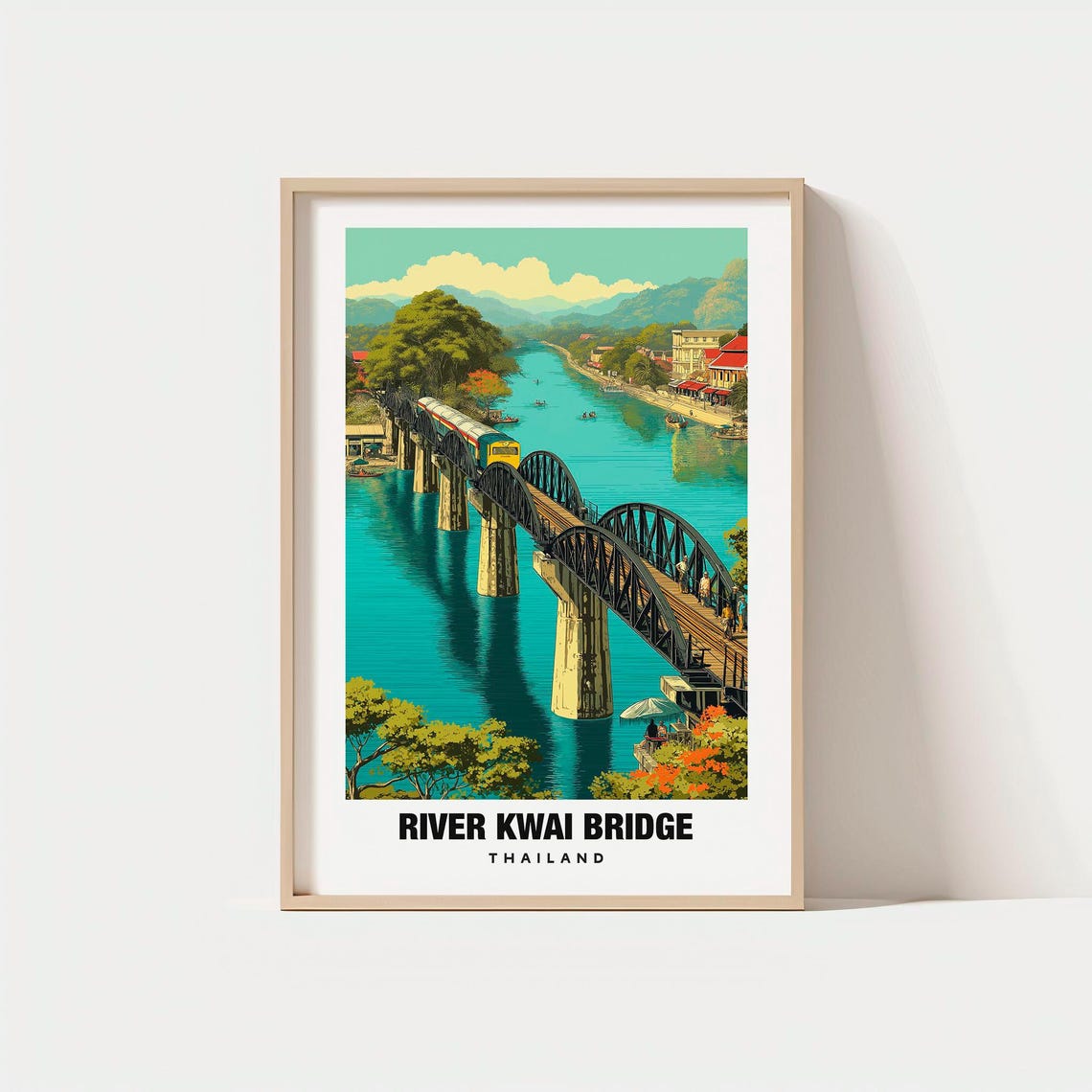 River Kwai Bridge Thailand Historic Train Crossing Scene Poster