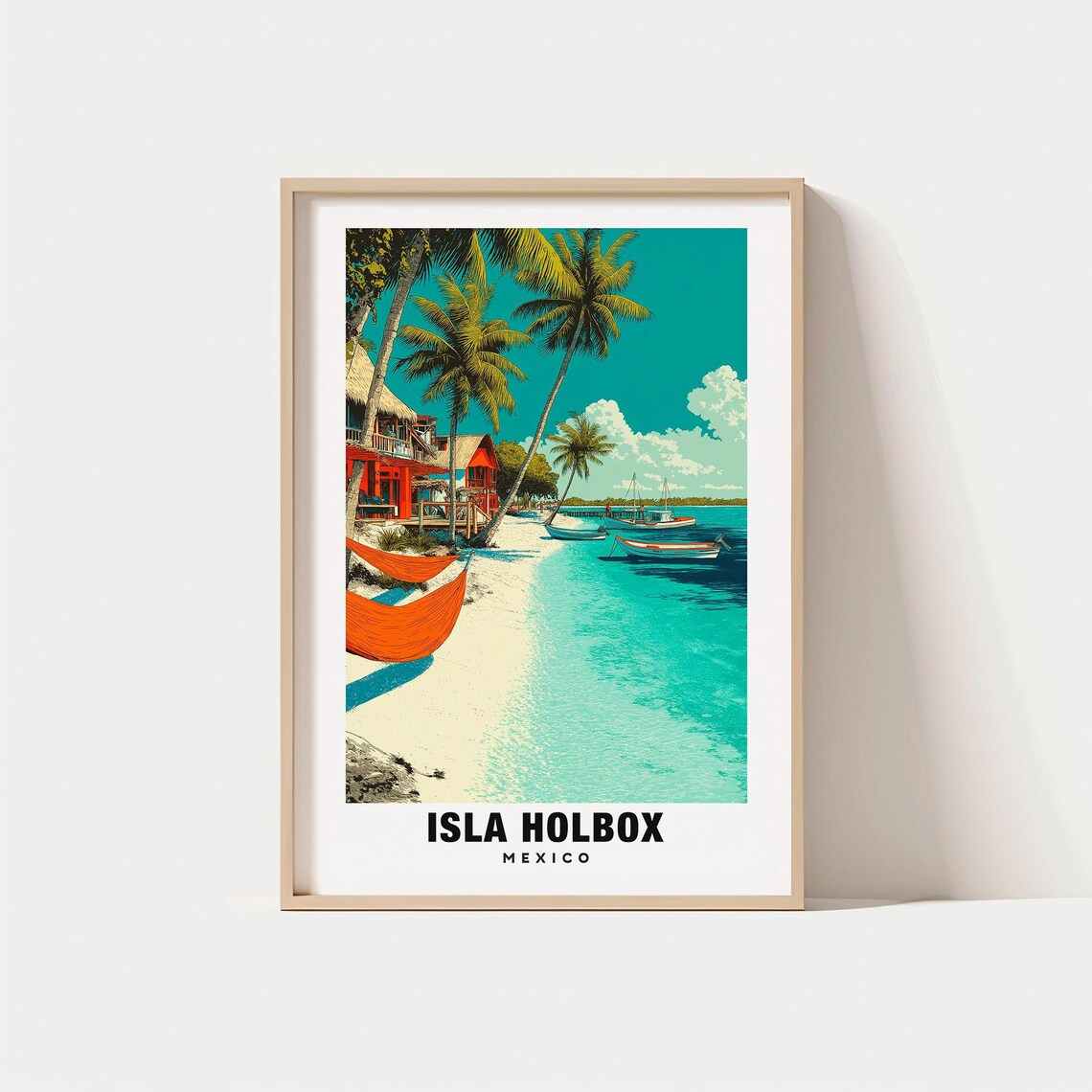 Isla Holbox Print Mexico Poster Views Art Charm Beauty Historic Scenic Cultural Heritage