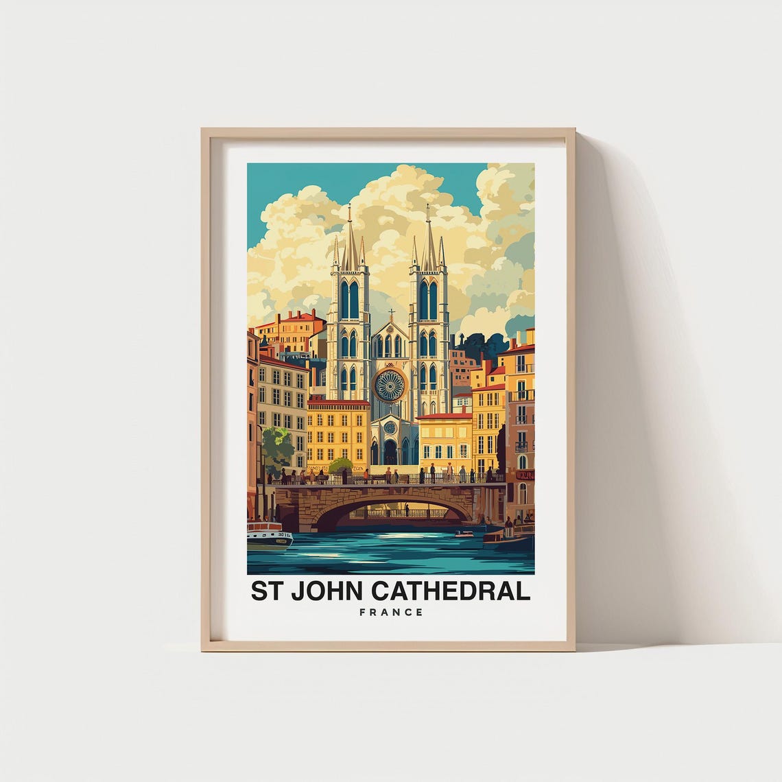 St John Cathedral Travel Print Wall Art France France City Print St John Cathedral Co Cathedral Travel Gift