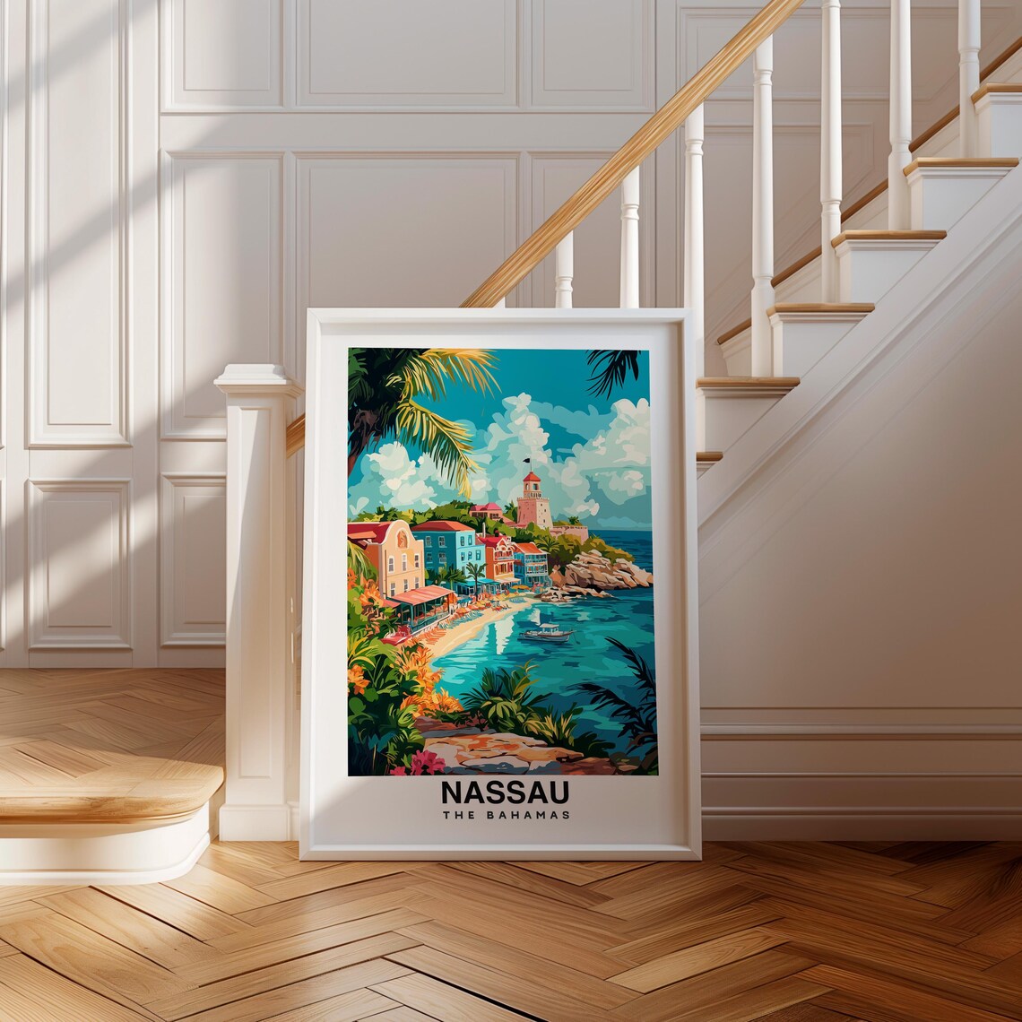Nassau Poster Bahamas Bahamas Print Nassau Travel Gift Nassau Birthday Gift Wedding Gift Bahamas Capital City