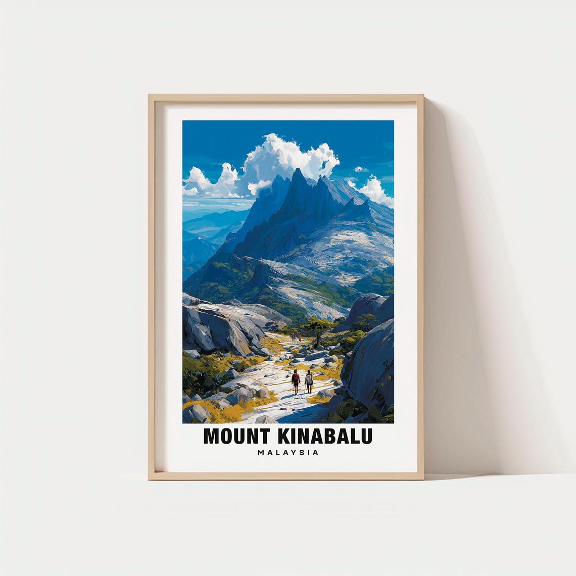 Mount Kinabalu Malaysia Mountain Summit Trail Travel Art Poster