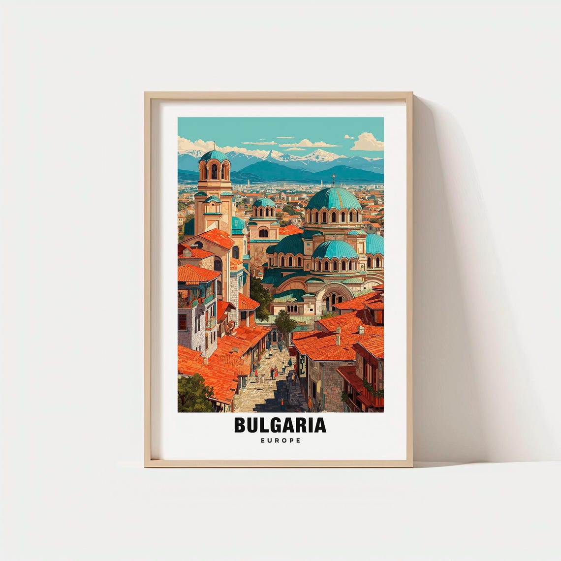 Bulgaria Sofia Alexander Nevsky Cathedral Old Town View Poster