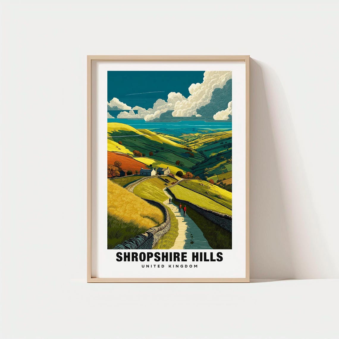 Shropshire Hills England Rolling Green Countryside Walk Poster