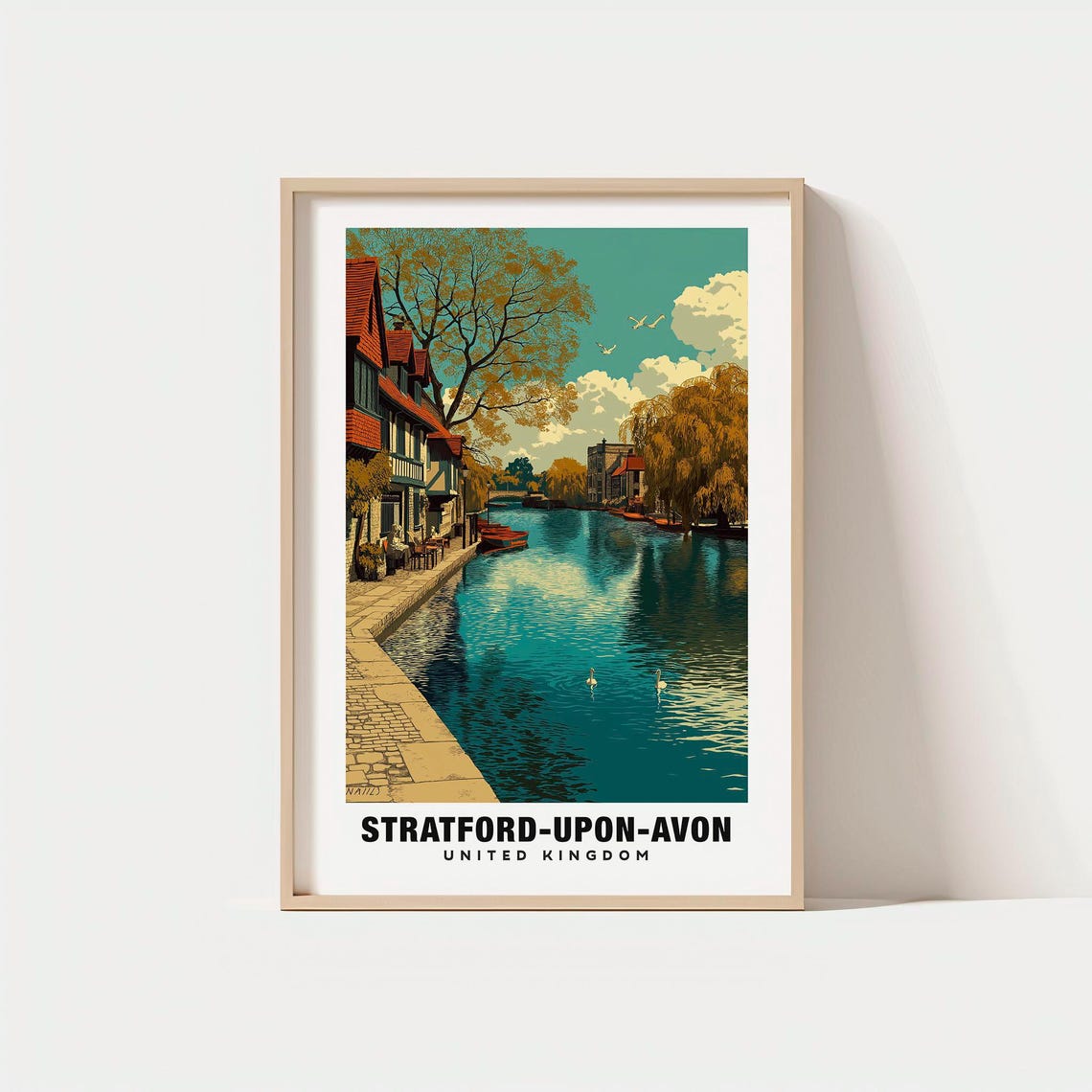 Stratford Upon Avon Shakespeare Birthplace Town England Poster