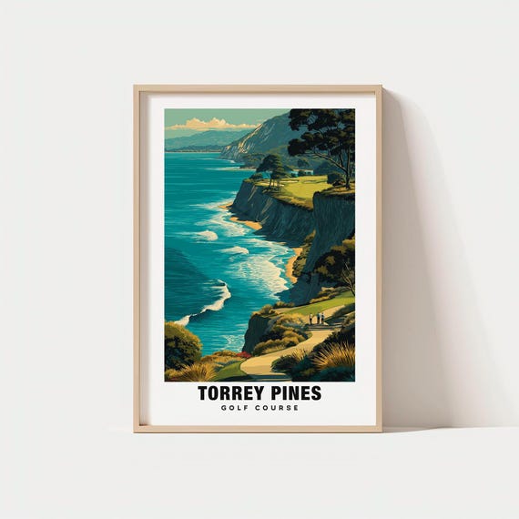 Torrey Pines Golf Course Print Usa Poster Views Greens Charm Beauty
