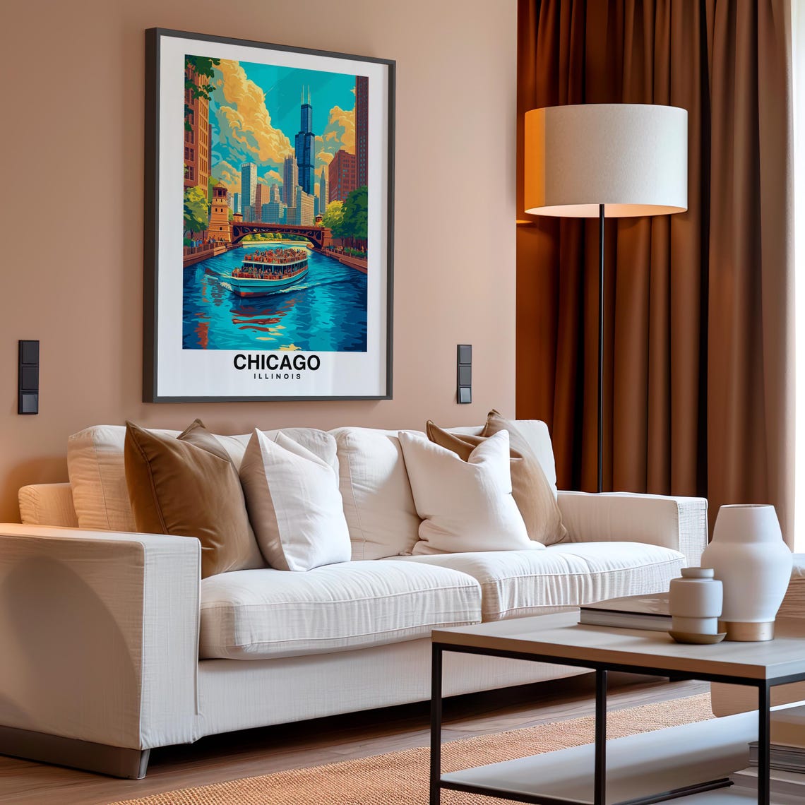 Chicago Usa Travel Print Wall Art Illinois Usa City Print Illinois Usa Travel Gift Illinois America Poster - Image 4