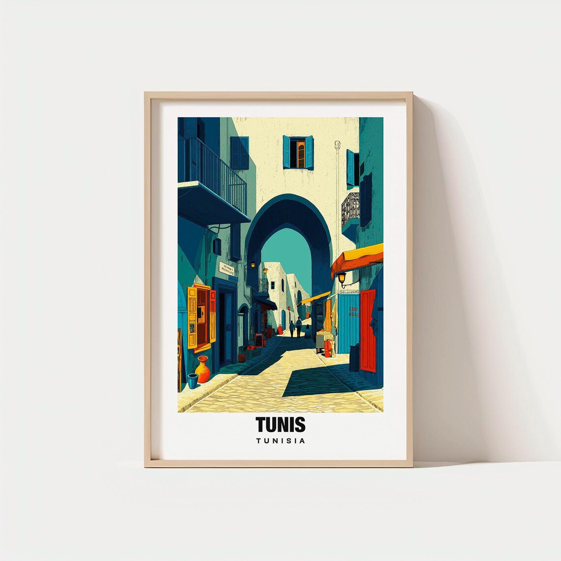 Tunis Tunisia Medina Archway Alleyway Old Town Souk Travel Poster