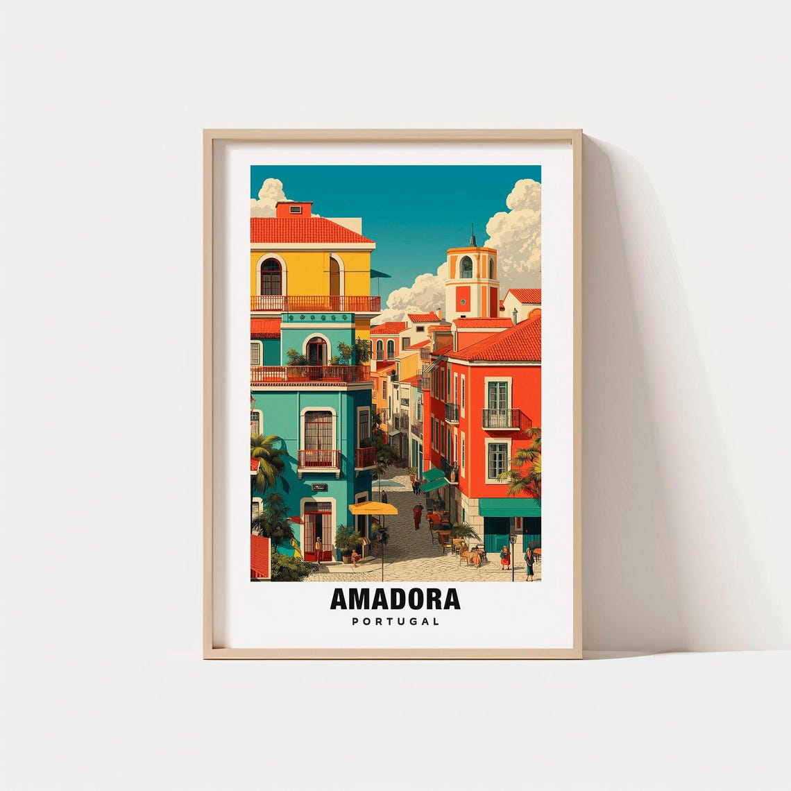 Amadora Print Portugal Poster Travel Art Urban Scene City Views Cultural Escape Scenic Landscape Modern Charm Lisbon Region