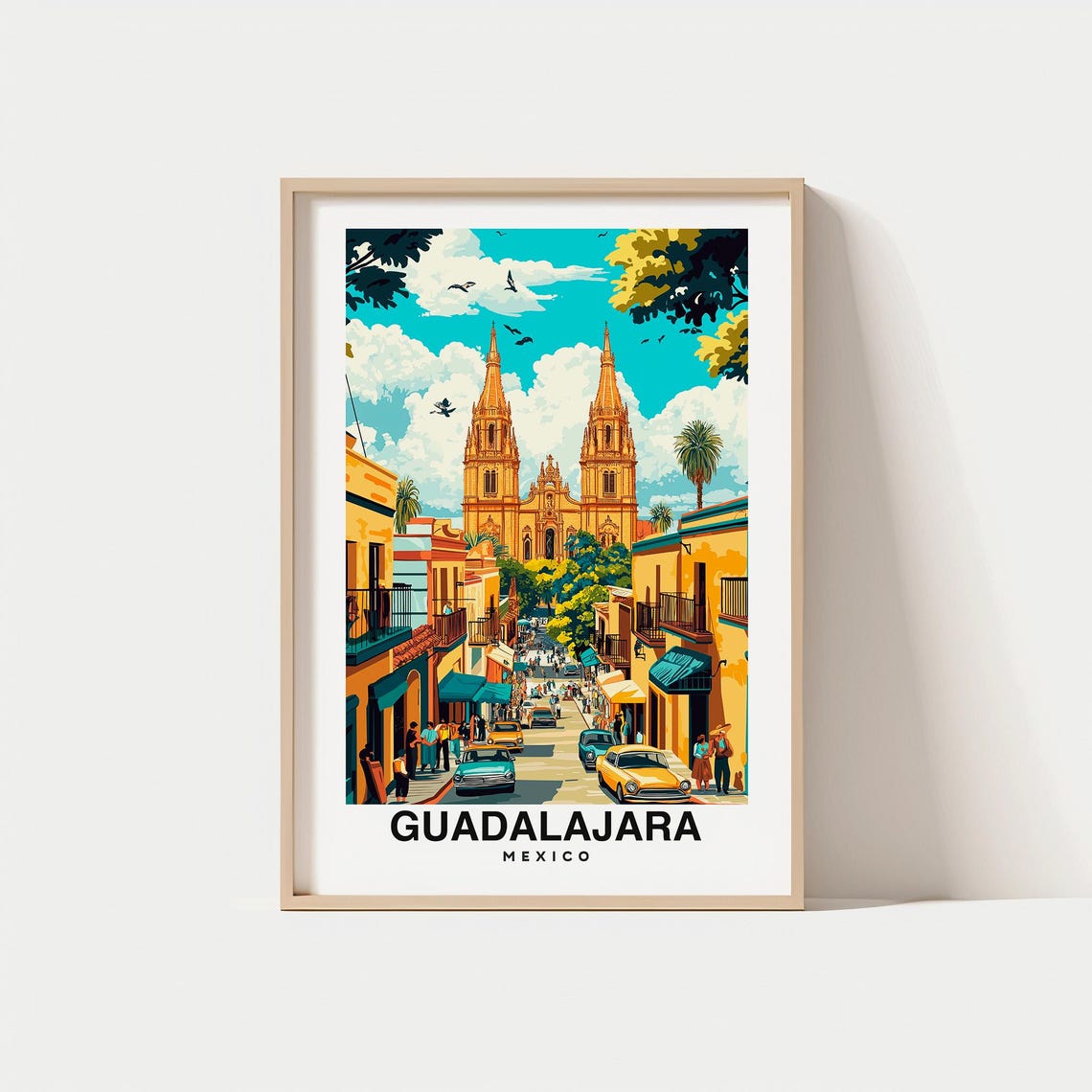 Guadalajara Print Mexico Poster Travel Wall Art Cityscape Print Scenic Art Historic Decor Mexican Culture Travel Poster Mexico Art