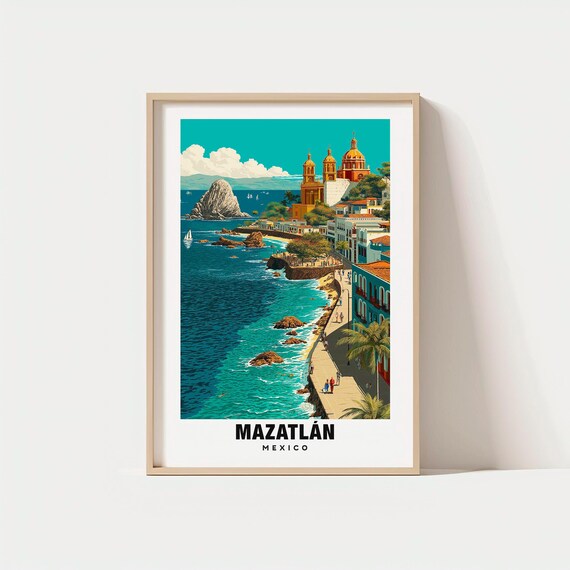 Mazatln Print Mexico Poster Views Art Charm Beauty Coastal Heritage Scenic Landscapebeach Escape