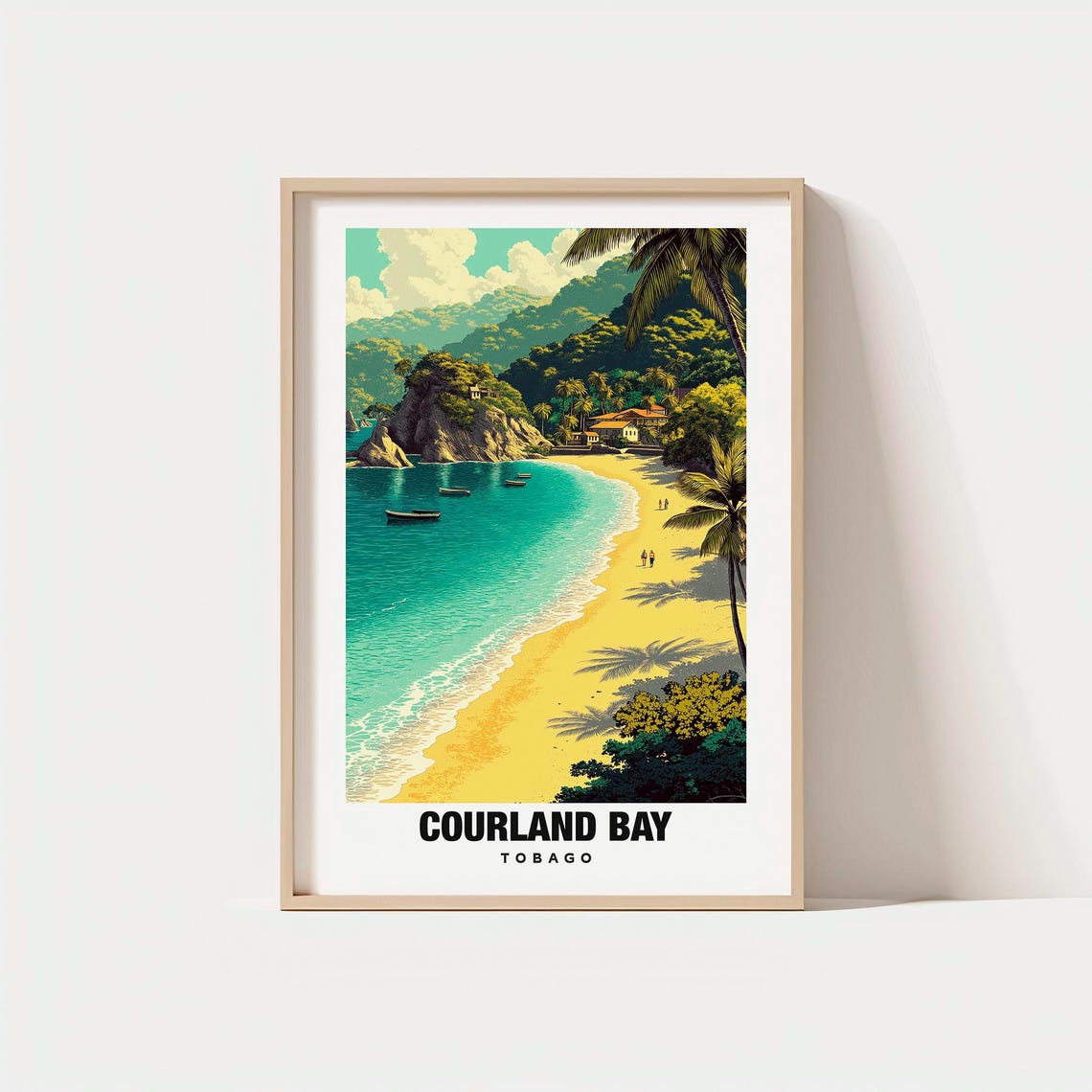 Courland Bay Tobago Caribbean Beach Palm Rainforest Cove Poster