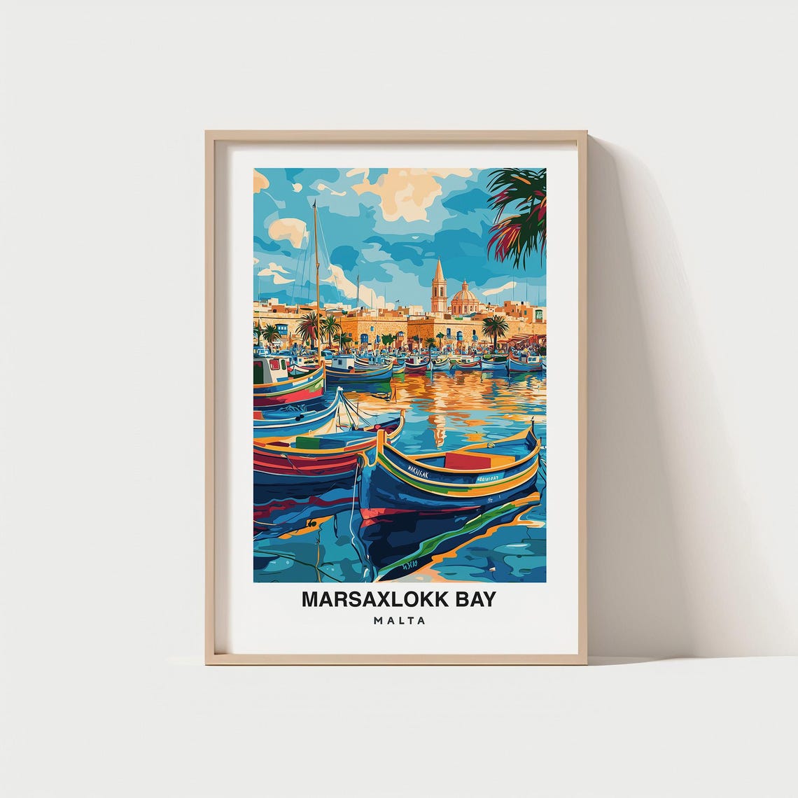 Marsaxlokk Bay And Fishing Village Travel Print Wall Art Marsaxlokk Malta City Print Marsaxlokk Bay And Fishing Village Travel Gift
