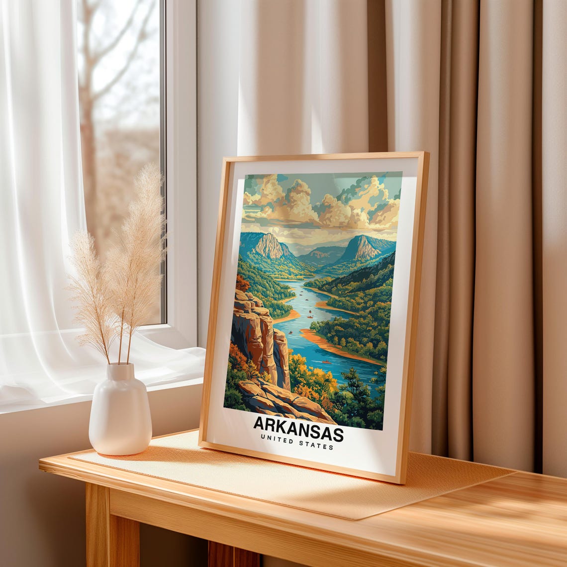 Arkansas Print Usa Poster Travel Wall Art Nature Print Scenic Art Mountain Decor State Poster Outdoor Print Travel Poster - Image 3