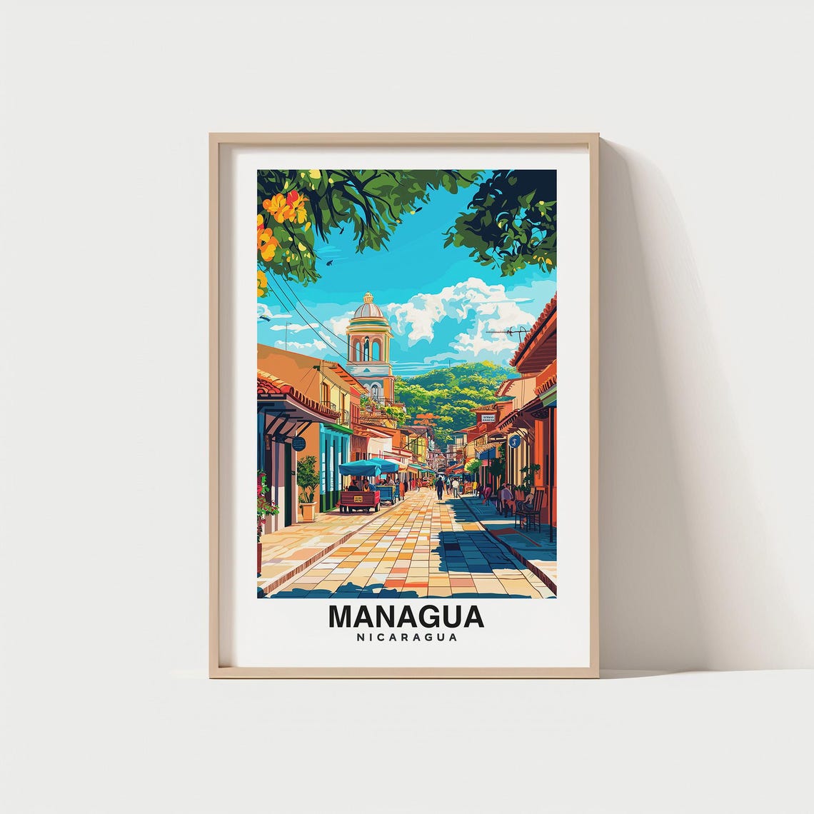Managua Travel Print Wall Art Managua Nicaragua City Print Managua Travel Gift Managua City Poster Travel Gift
