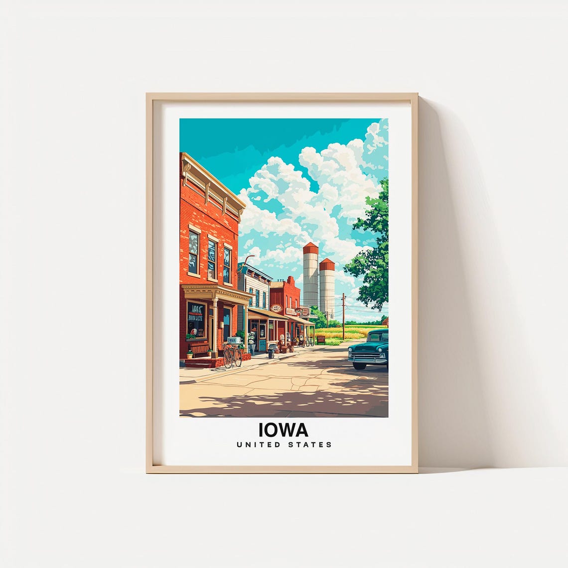 Iowa Travel Print Wall Art Iowa United States City Print Iowa Travel Gift Iowa City Poster Travel Gift Wedding Gift