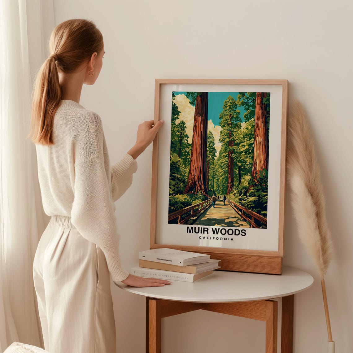 Muir Woods Print Travel Poster California Art Redwood Forest Scenic Trails Natural Beauty National Park Tranquil Landscapes Usa - Image 2