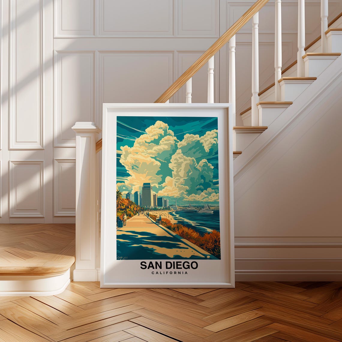 San Diego Print California Poster Travel Wall Art Cityscape Print Usa Poster Coastal Art Beach Decor Scenic Print Travel Poster