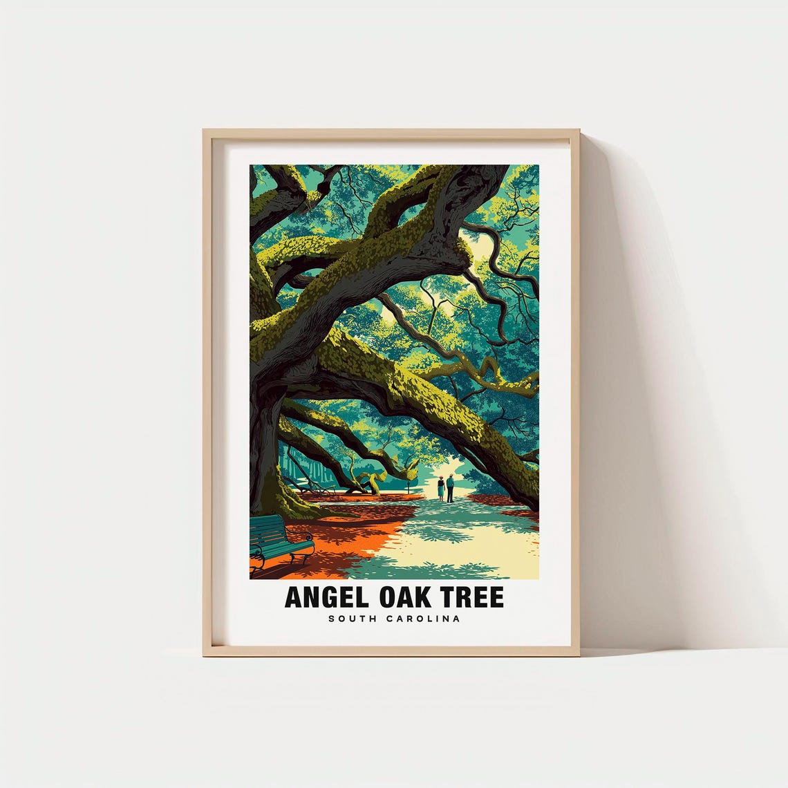 Angel Oak Tree South Carolina Giant Live Oak Park Bench Poster