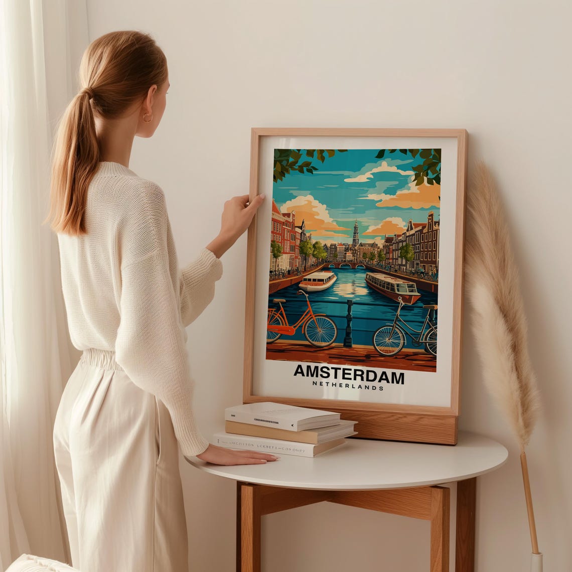 Amsterdam Print Netherlands Poster Travel Wall Art Cityscape Print Europe Poster Canal Art Urban Decor Scenic Print Travel Poster - Image 2