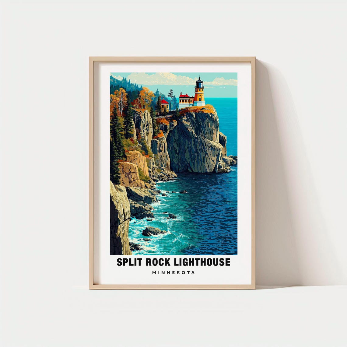 Split Rock Lighthouse Minnesota Lake Superior Cliff View Poster