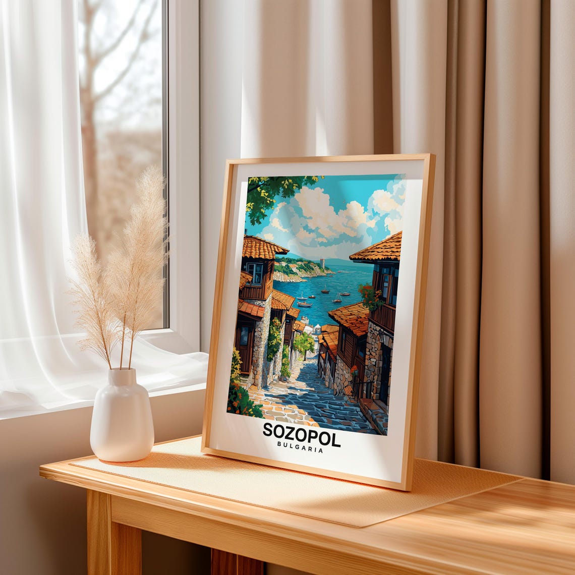 Sozopol Travel Sozopol Bulgaria City Print Sozopol Old Town Travel Gift Sozopol Old Town Poster Travel Gift Bulgaria Culture Europe - Image 3