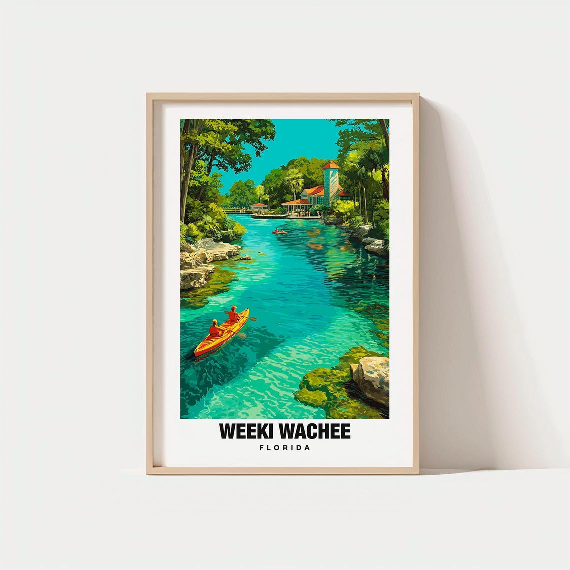Weeki Wachee Florida Crystal River Kayak Springs Travel Poster