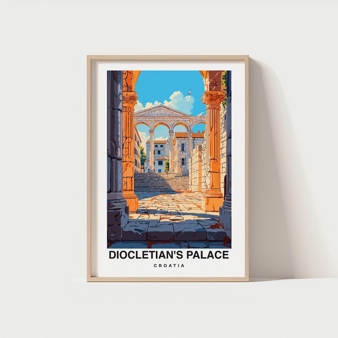 Diocletians Palace Print Croatia Poster Diocletians Palace Views Palace Art Croatia Charm Palace Beauty Historic Landmark