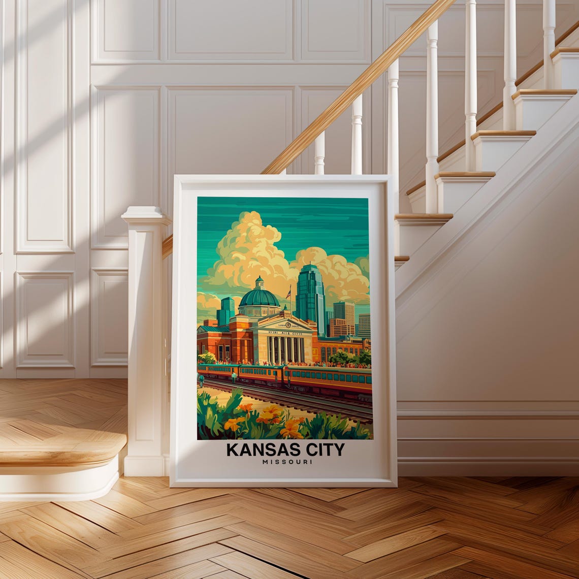 Kansas City Print Usa Poster Travel Wall Art Cityscape Print Urban Decor Scenic Art Landmark Print Travel Poster Usa Culture