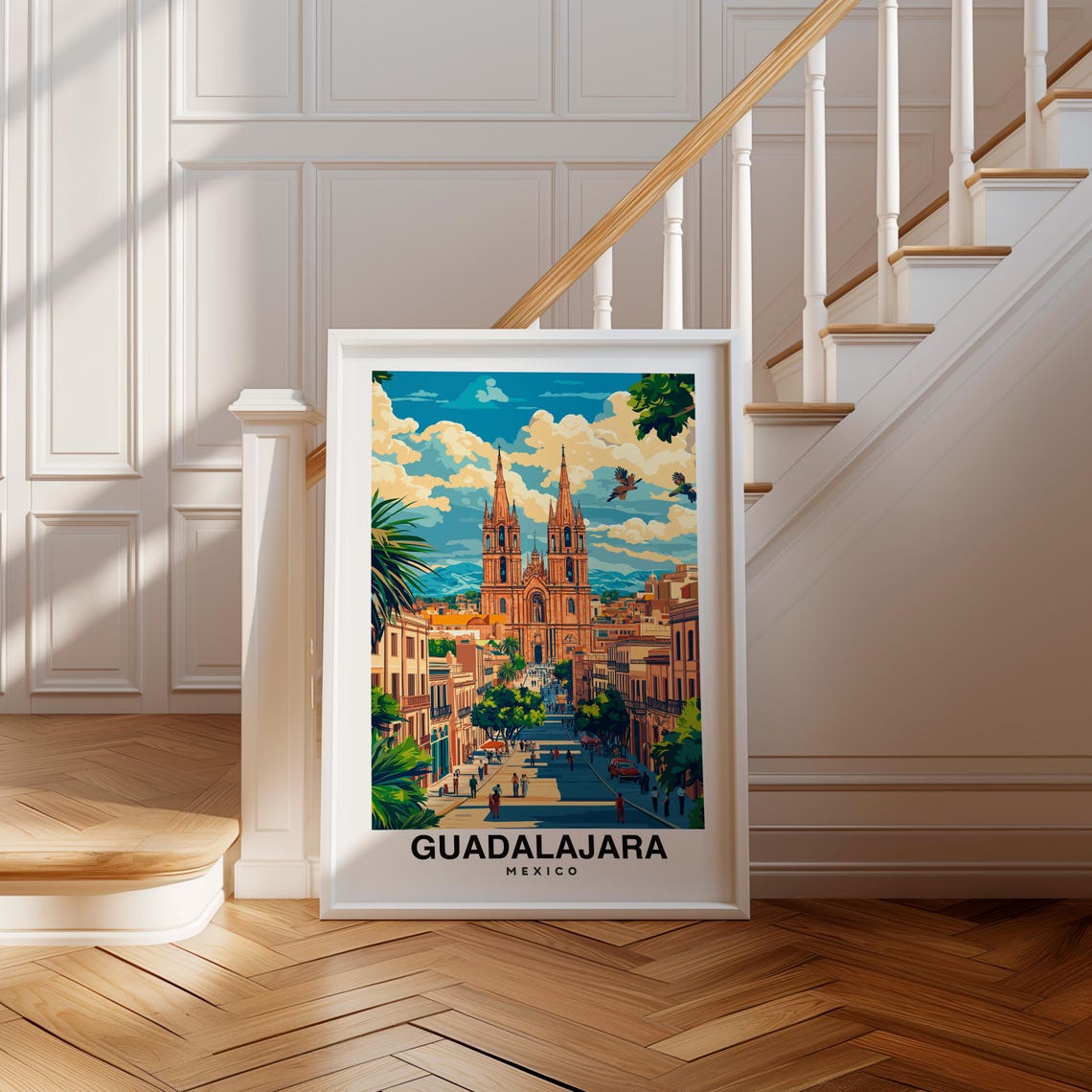 Guadalajara Print Mexico Poster Travel Wall Art Cityscape Print Scenic Art Historic Decor Mexican Culture Travel Poster Mexico Art