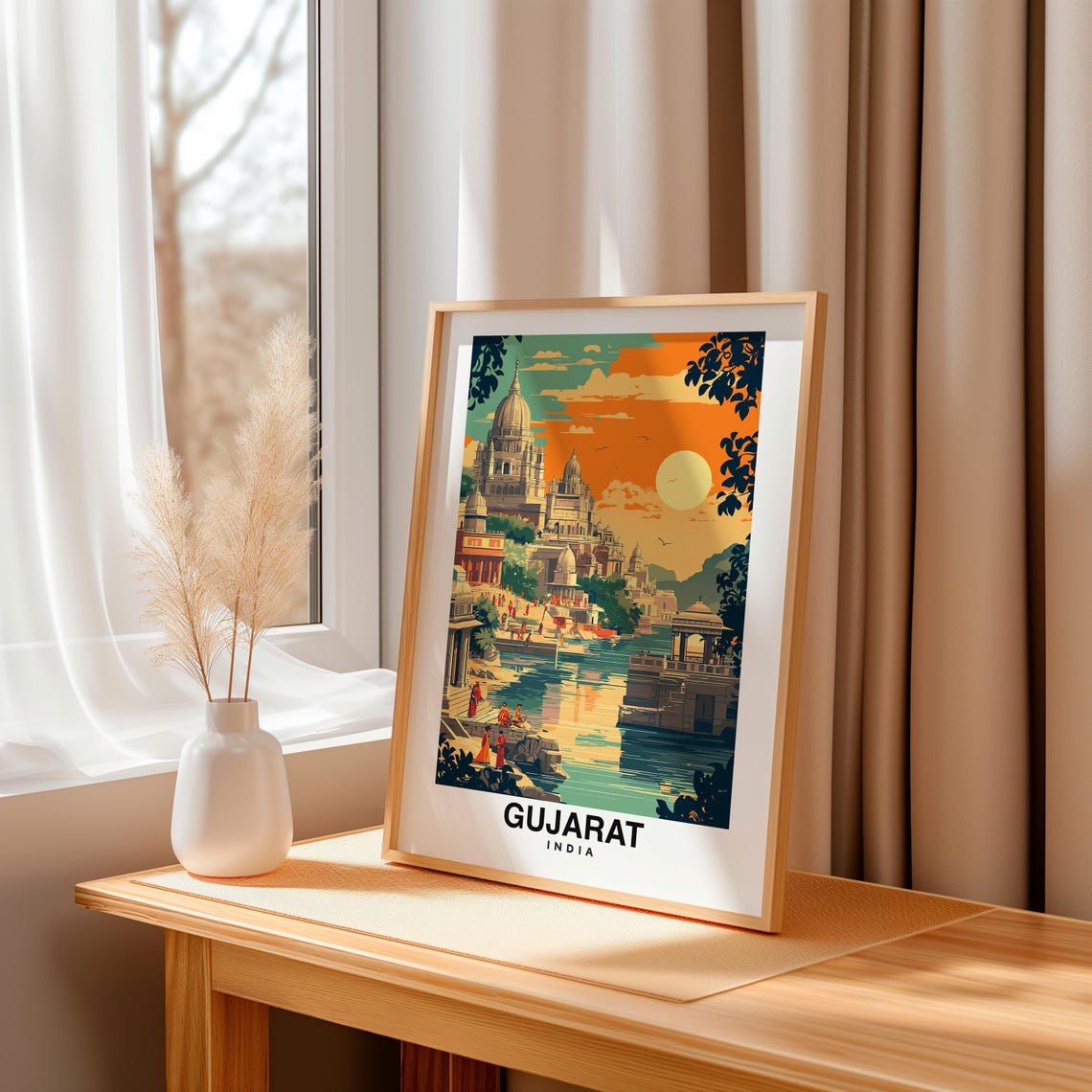 Gujarat City Print Gujarat Travel Poster India Travel Gift Gujarat India Poster Gujarat Gift Indian Culture - Image 3