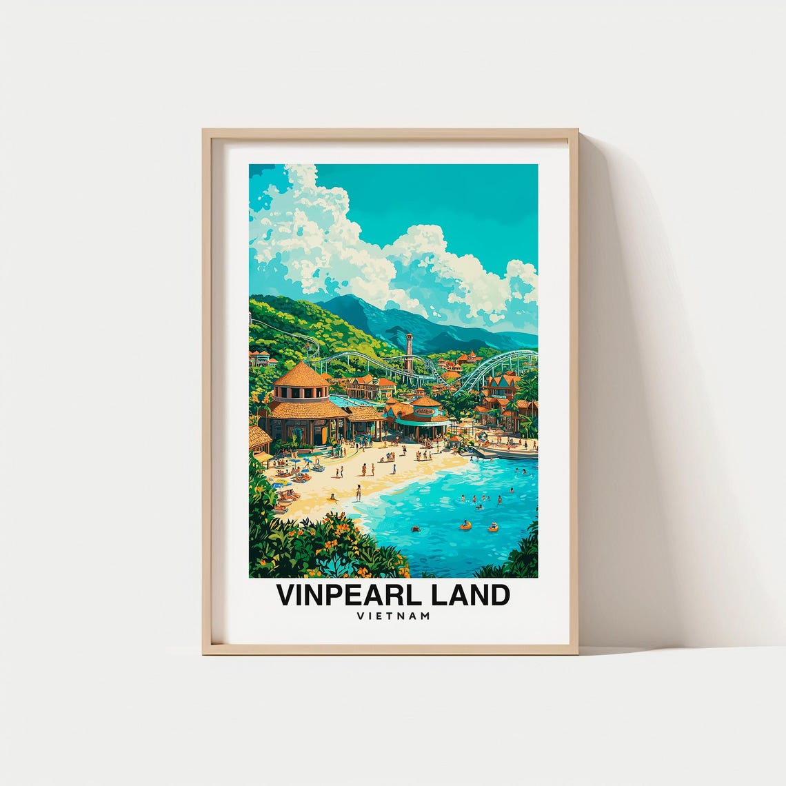 Vinpearl Land Print Vietnam Poster Travel Wall Art Coastal Print Scenic Art Island View Tropical Decor Southeast Asia Travel Poster