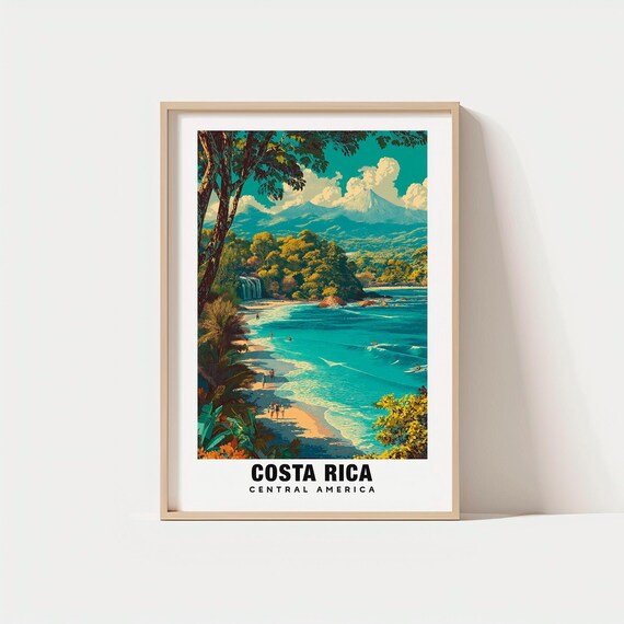 Costa Rica Print Travel Wall Art Nature Central America Poster Scenic Tropical Decor Rainforest Beach