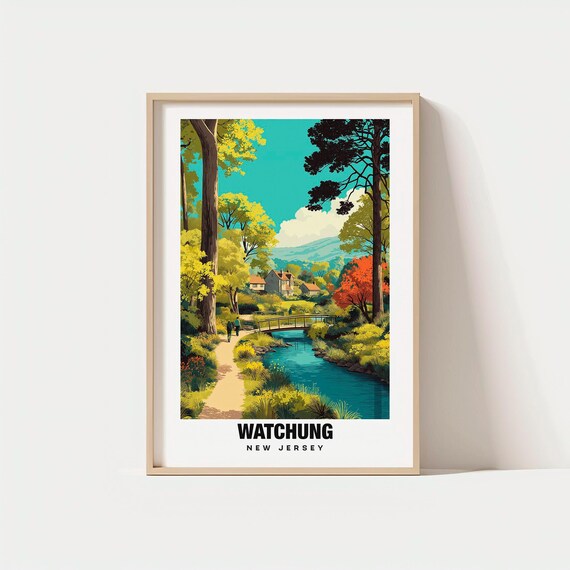 Watchung New Jersey Serene Woodland Stream Footbridge Poster