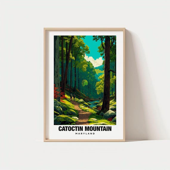 Catoctin Mountain Print Usa Poster Views Art Forest Charm Trail Scene Natural Beauty Maryland